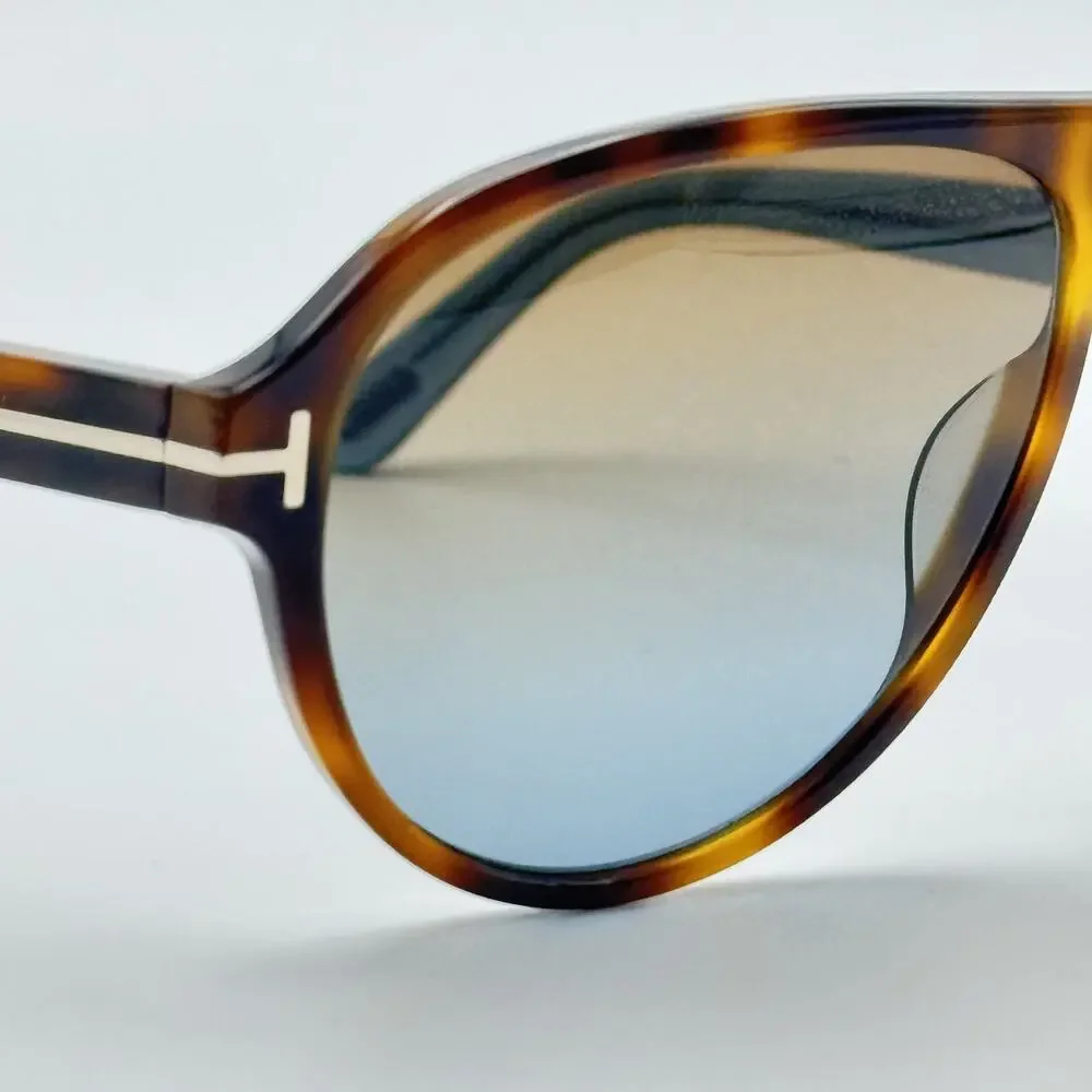 Tom Ford Sunglasses Quincy TF1080 53F Havana Aviator Brown Gradient Lens 59mm